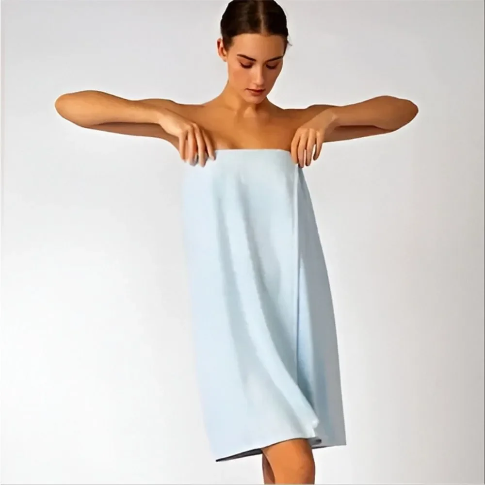 NEW PJ Salvage Blue Bath Wrap Elastic Spa Towel “Wrap Yourself With Love”